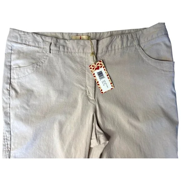 NWT Sport Haley Womens Beige Golf Shorts W/Stretchy Rayon Blend Size 18 - Picture 2 of 9